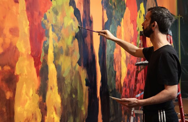 Musée des beaux-arts de Montréal: une nouvelle oeuvre peinte sur place par Nicolas Party
